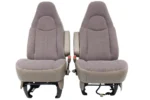 GMC Savana Chevy Express Van Front Bucket Seats, Neutral Tan Cloth 1997 - 2014 - Image 5