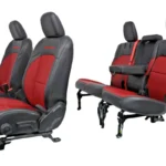 2021 - 2026 Jeep Wrangler 4xE Seats Set, Black & Red OEM Two Tone Leather Heated