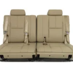 2007 - 2014 GMC Yukon Chevy Suburban Tahoe Third Row Seat, LT Tan Leather Pair
