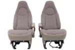 GMC Savana Chevy Express Van Front Bucket Seats, Neutral Tan Cloth 1997 - 2014 - Image 3