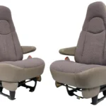 GMC Savana Chevy Express Van Front Bucket Seats, Neutral Tan Cloth 1997 - 2014