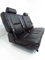 2007 - 2014 Escalade Chevy Suburban Tahoe Third Row Seat LTZ Black Leather Pair - Image 2