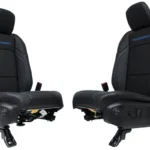 18-25 Jeep JL JLU JT Wrangler Front Seats, Black Nappa Leather w/ Blue Stitching