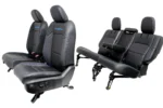 2018-2025 Jeep JL JLU 4xE Wrangler Seats, Black Nappa Leather w Surf Blue Stitch