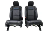18-25 Jeep JL JLU JT Wrangler Front Seats, Black Nappa Leather w/ Blue Stitching - Image 3