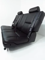 2007 - 2014 Escalade Chevy Suburban Tahoe Third Row Seat LTZ Black Leather Pair - Image 3