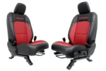 18 - 24 Jeep JL JLU JT Wrangler Front Seats, Rubicon Black Red Leather OEM 20th