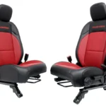 18 - 24 Jeep JL JLU JT Wrangler Front Seats, Rubicon Black Red Leather OEM 20th