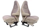 GMC Savana Chevy Express Van Front Bucket Seats, Neutral Tan Cloth 1997 - 2014 - Image 9