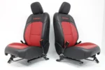 2021 - 2026 Jeep Wrangler 4xE Seats Set, Black & Red OEM Two Tone Leather Heated - Image 8