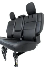 2018-2025 Jeep JL JLU 4xE Wrangler Seats, Black Nappa Leather w Surf Blue Stitch - Image 12