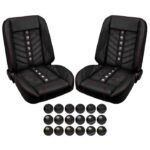 Bucket Seat Sport VXR Pro-Series Low Back Black With Brackets Pair F-100 1967-1972