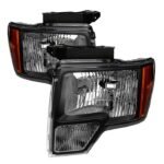 FX4-Style Black Headlight Assembly Pair F-150 09-14/ Raptor 10-14 w/ Amber Markers