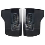 LED Taillight Black Housing With Smoked Lens Pair F-150 2015-2017