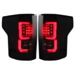 LED Taillight Black Housing With Smoked Lens Pair F-150 2015-2017 - Image 2