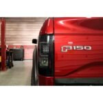 LED Taillight Black Housing With Smoked Lens Pair F-150 2015-2017 - Image 5